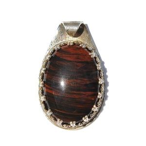 Vintage Mahogany Obsidian Sterling Silver Pendant
